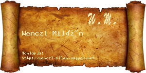 Wenczl Milán névjegykártya