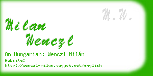 milan wenczl business card